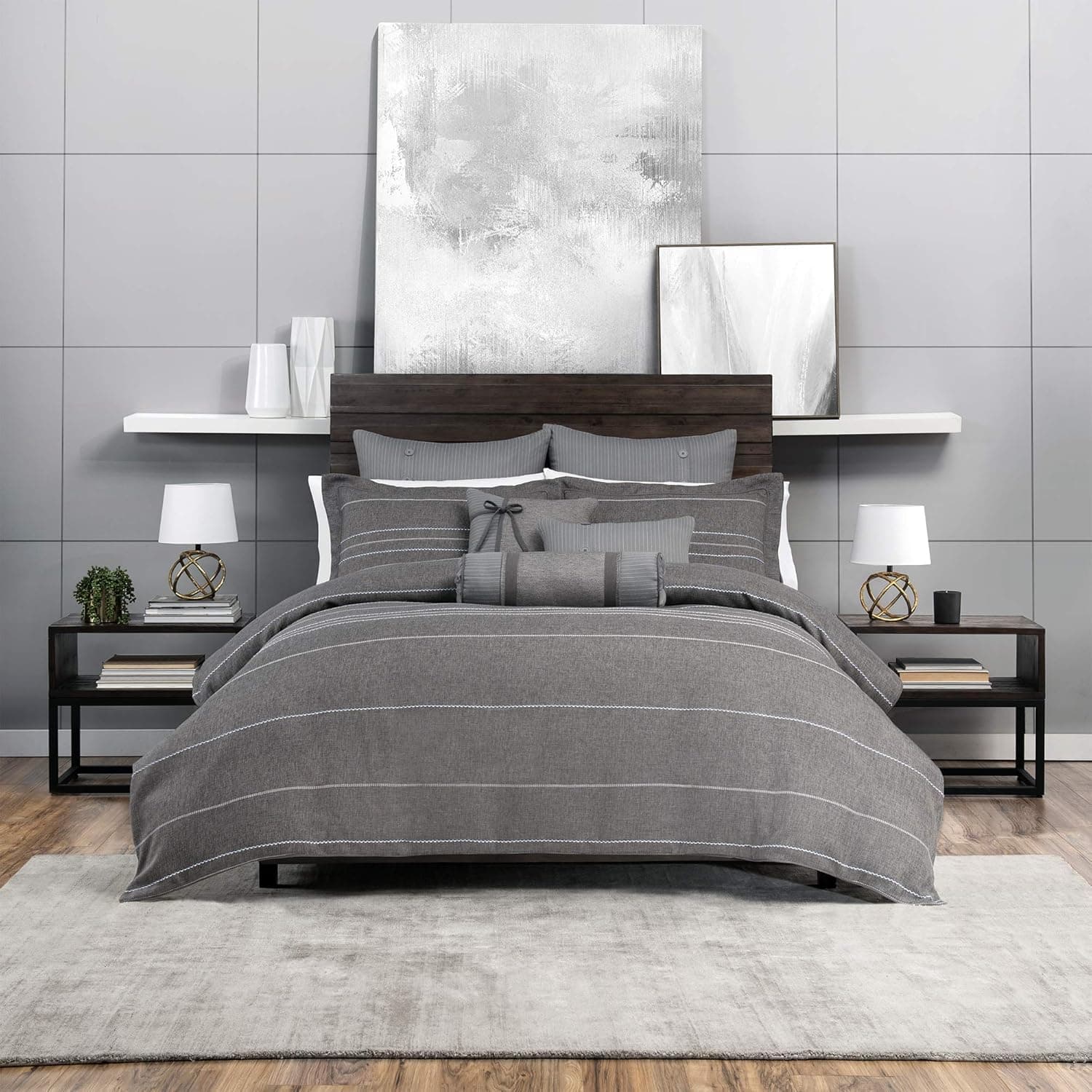 Croscill Siena King Comforter Set, Grey,2A0-014O0-3149/030,3
