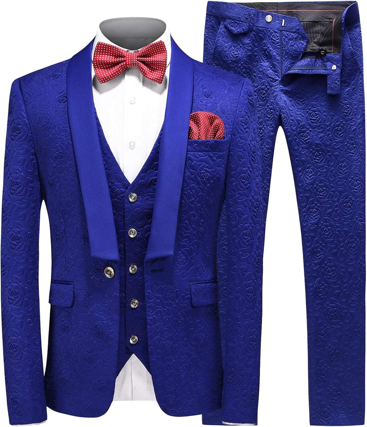 MOGU Mens New Casual Slim Fit Skinny Dress Suits 3 Piece