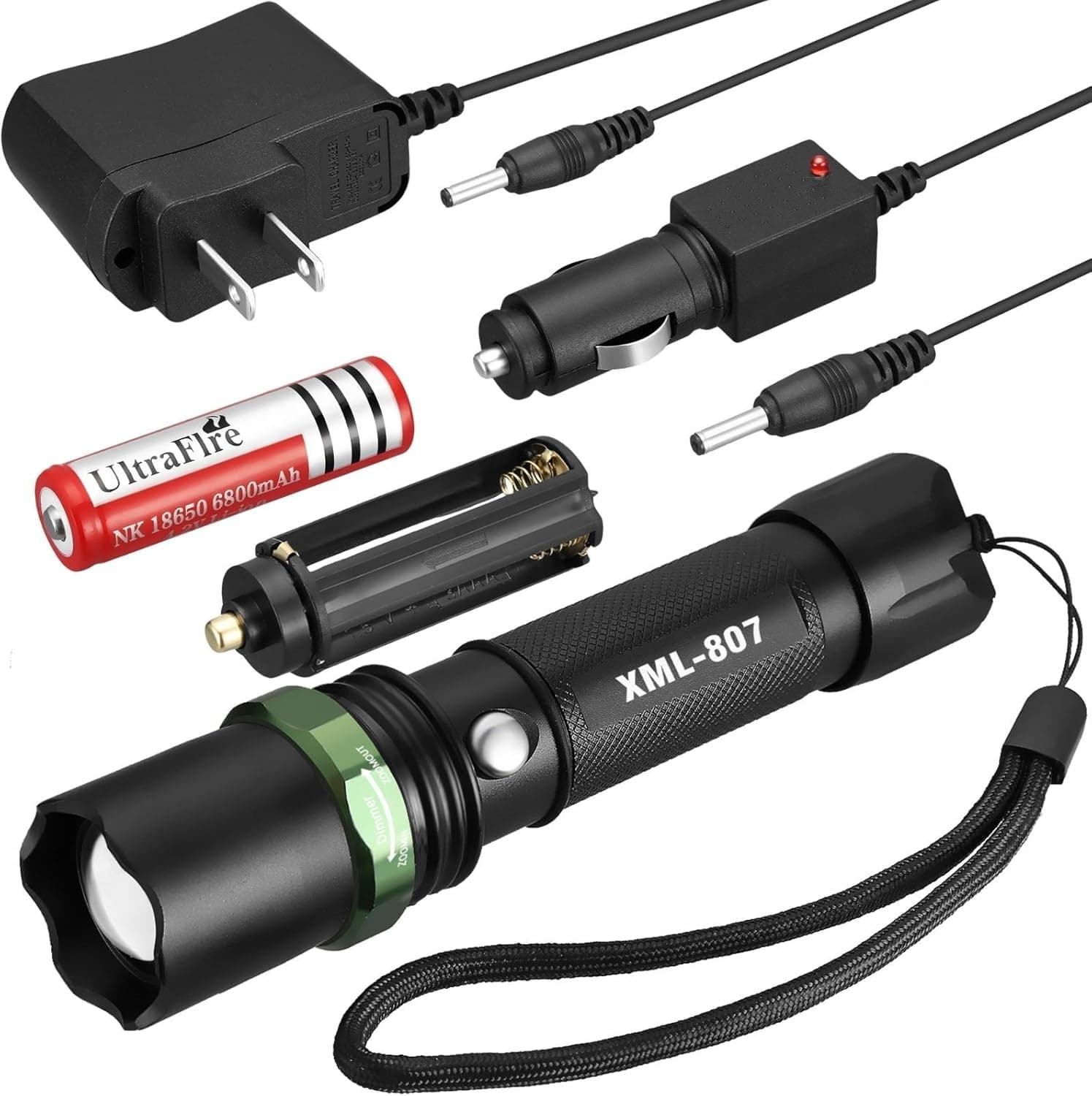 Tactical Police 10,000Lumen CREE XM-L T6 LED 5Modes Flashlight Aluminum Torch USA - Green