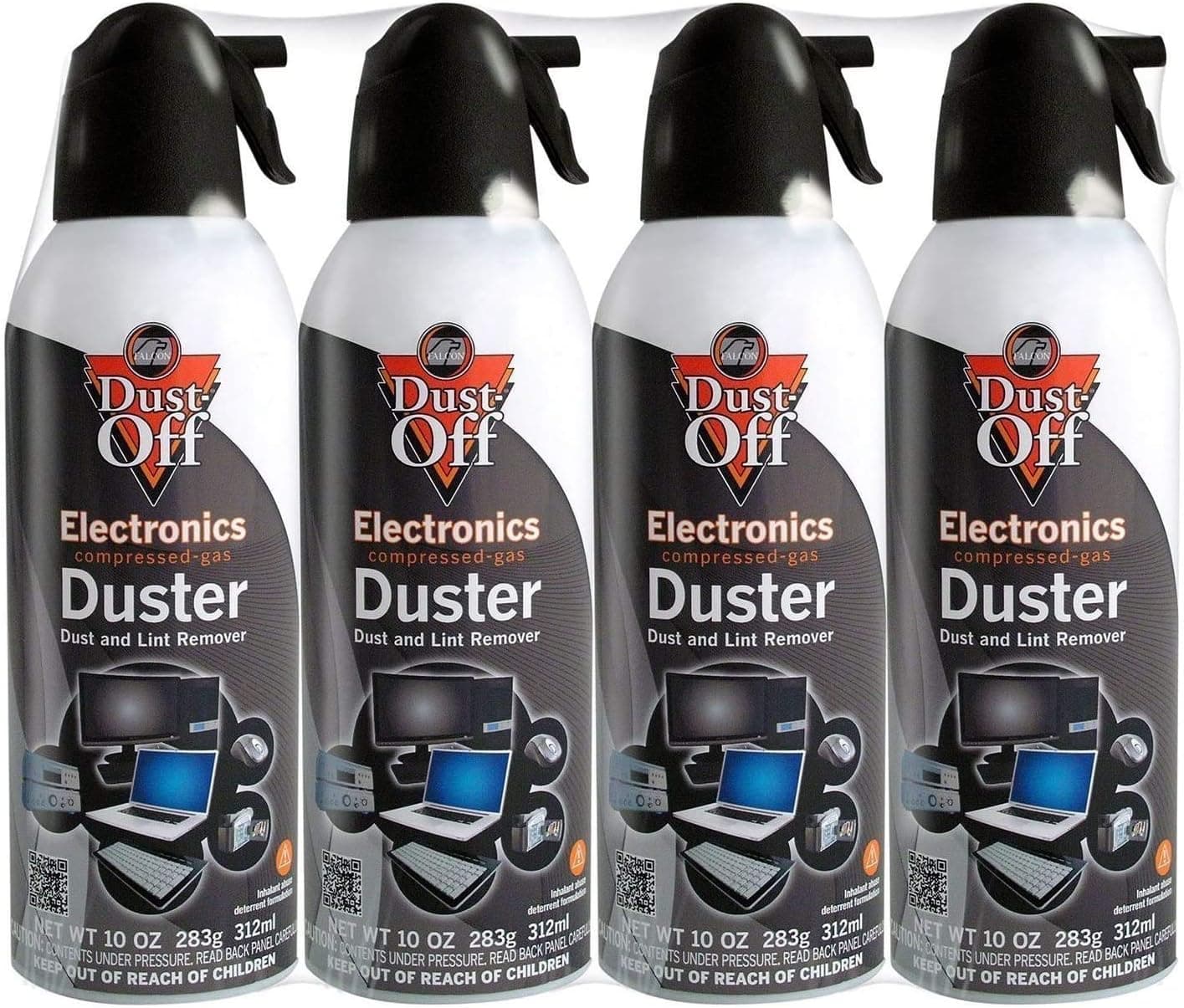 Falcon Compressed Gas (152a) Disposable Cleaning Duster 4 Count, 10 oz. Can (DPSXL4T)- Deluxe Edition