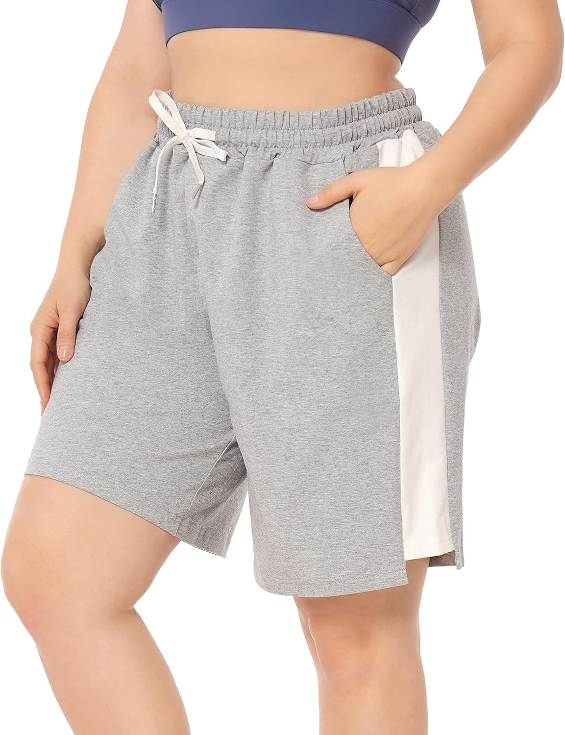 ZERDOCEAN Women's Plus Size Casual Athletic Shorts Lounge Yoga Pajama Sweat Walking Shorts Workout Activewear