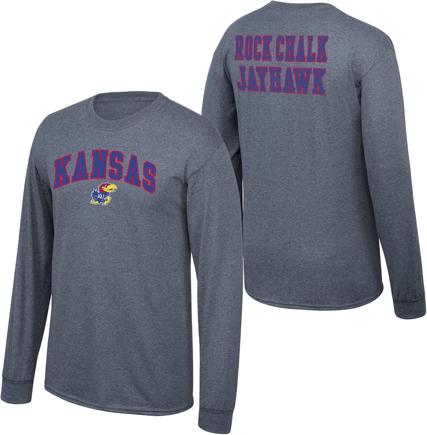 Elite Fan Shop Fan Favorite Dark Heather Long Sleeve Arch Back Tee Shirt