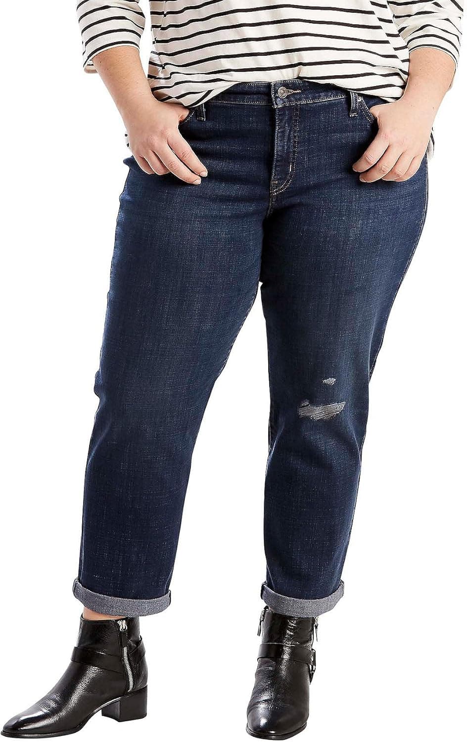Levi's Women's Plus-Size Boyfriend Jeans, Dark Volcanic Blue, 42 (US 22)