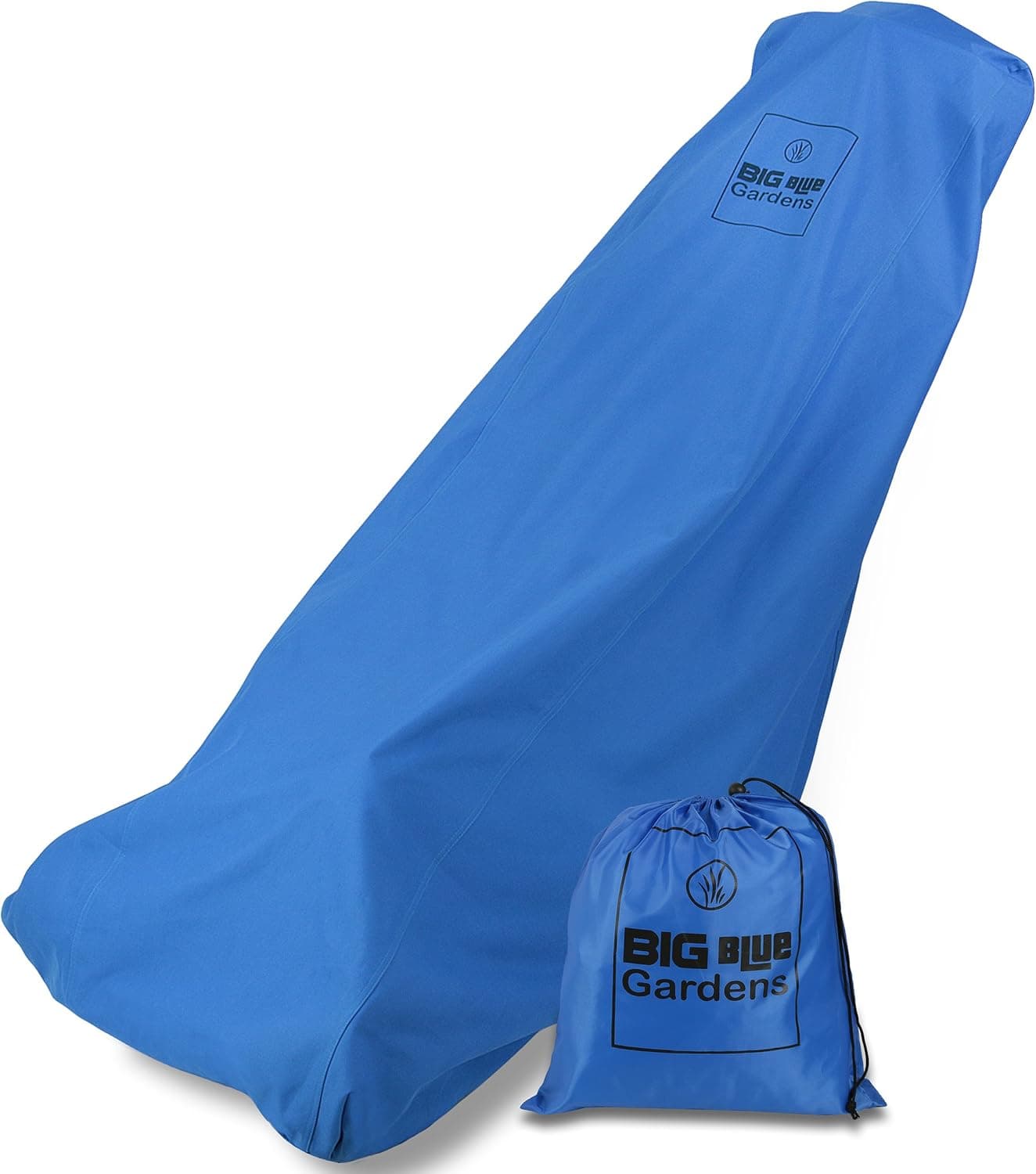 Big Blue Gardens - Lawn Mower Cover Waterproof Heavy Duty - Push Lawnmower Weather Protection - Drawstring Storage Bag - Unique Blue Color Reduces Heat - Universal Fit - 600D Marine Grade Fabric