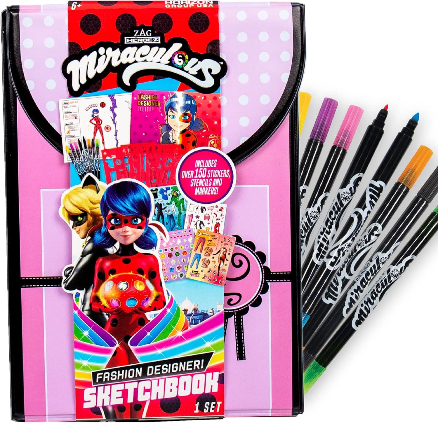 Miraculous Fashion Designer Sketchbook, Miraculous Ladybug Toys, Ladybug and Cat Noir, Ladybug and Cat Noir Toys, Miraculous Ladybug Stickers, Miraculous Stickers, Ladybug Toy, Ladybug Girl, Ages 6+