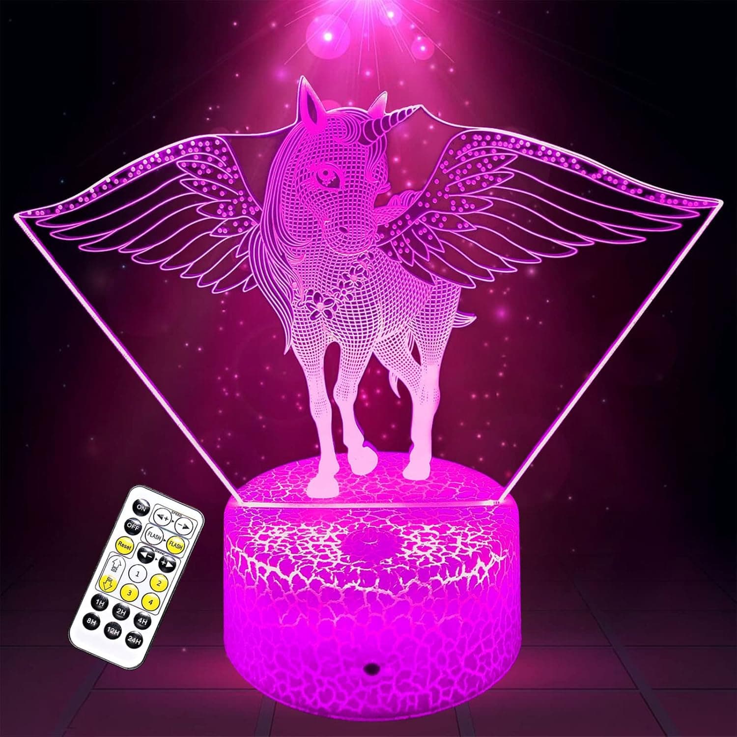 Menzee Unicorns Gifts for Girls Unicorn Night Light with Timer Remote Touch Colors Changing Dimmable Unicorn Toys 4 5 6 7 8 1 2 9 10 Year Old Girls Gifts