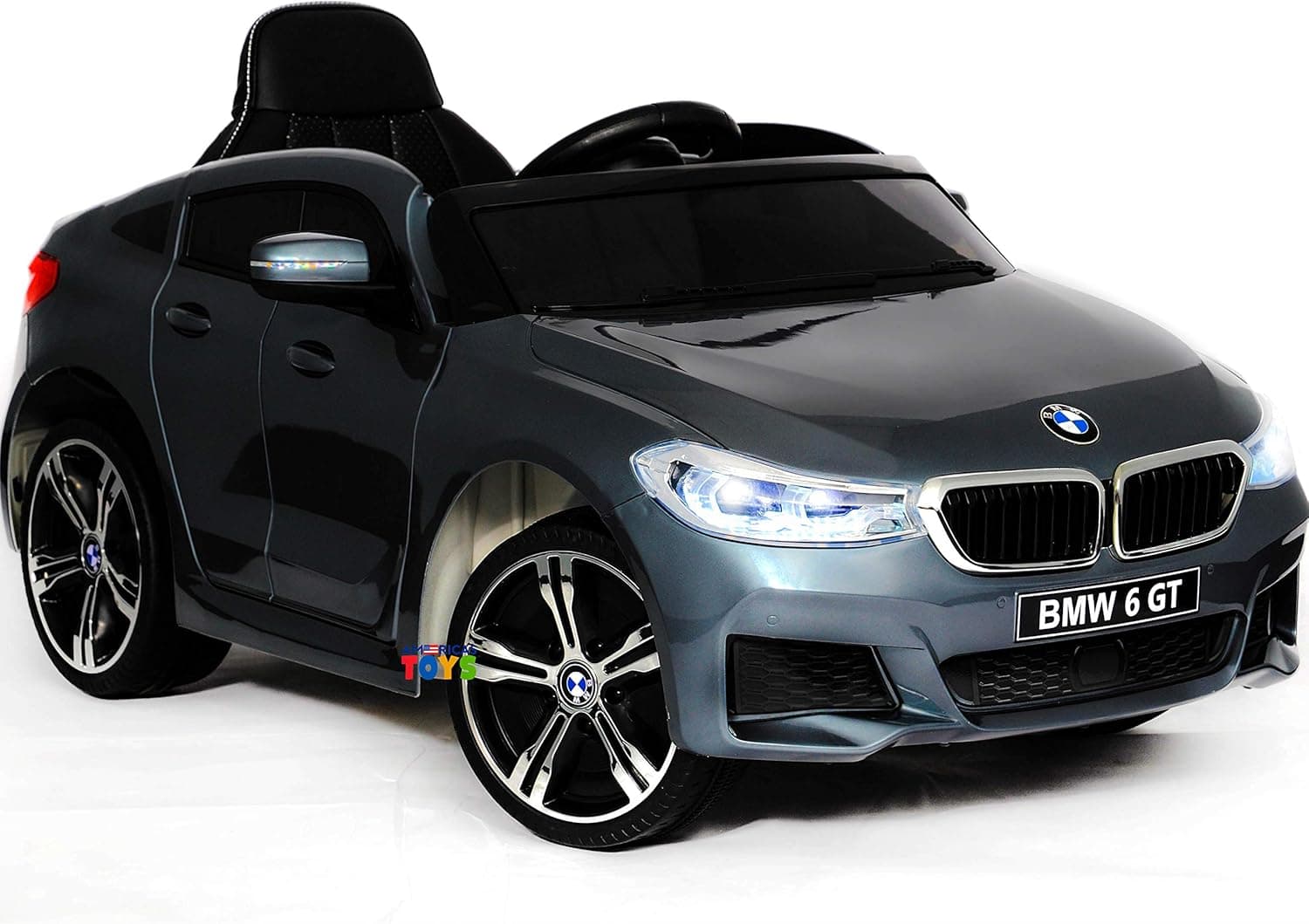 Ride On Toys with Remote Control - 12V Battery Powered Electric Car - Licensed Kids Ride On Car MP3 Music Leather Seat Plastic Wheels Sound Buttons Lights Silver