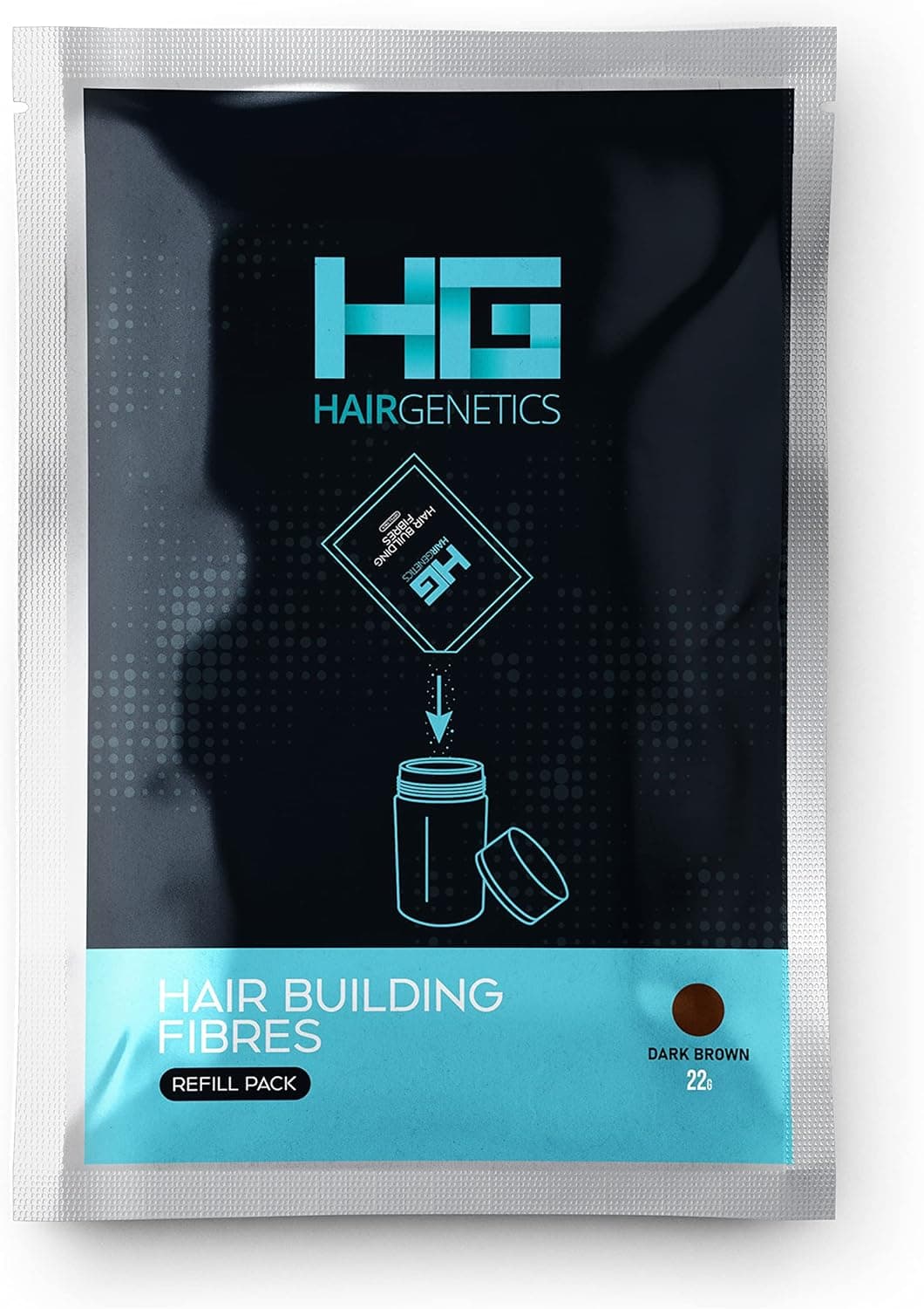 Hair Genetics Advanced Keratin Hair Building fibres Refill Pack (Dark Brown)