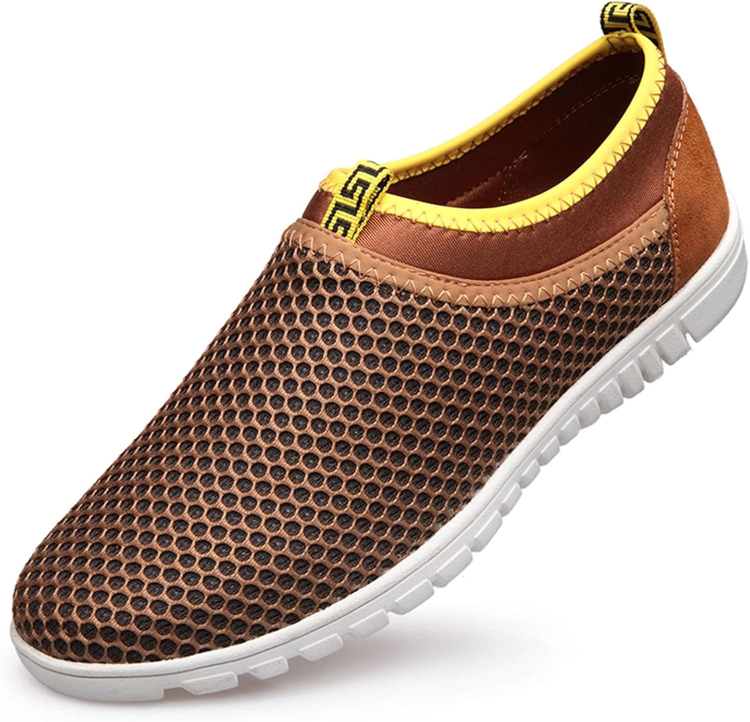 Sibba(TM Men's Breathable Mesh Slip On Loafers Outdoor Sport Running Shoes,Beach Aqua,Workout,Walk,Athletic,Exercise,Drive (10, Brown)