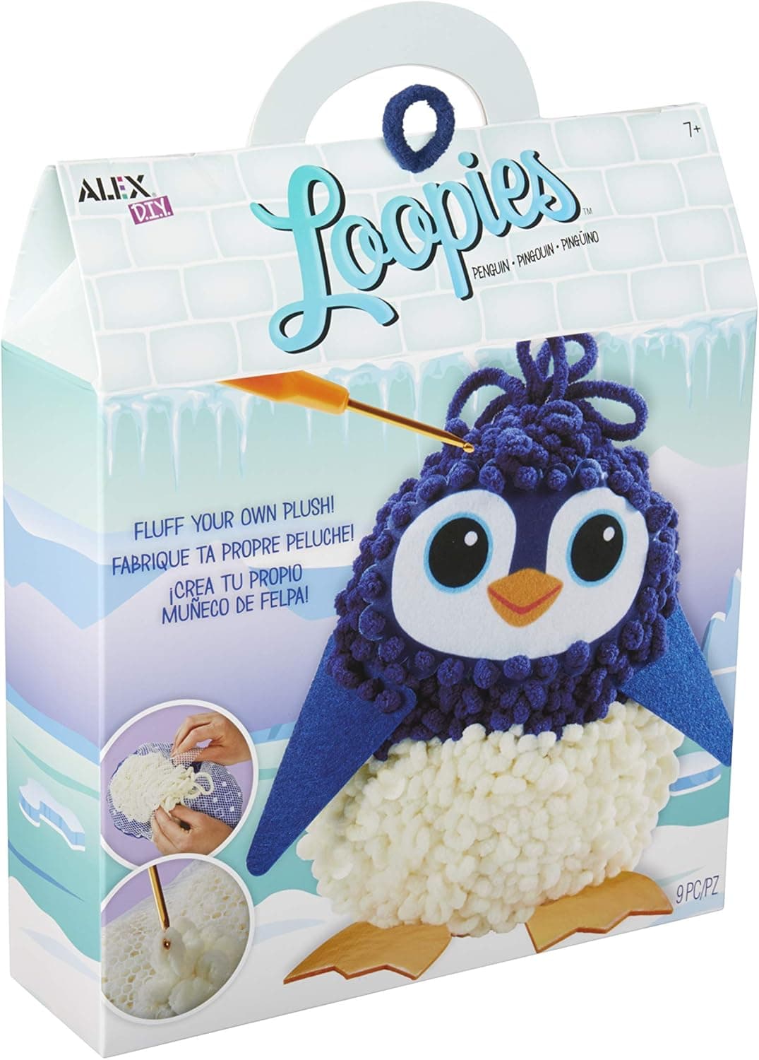 Alex Loopies Yarn and Plush Penguin Kids DIY Craft Kit