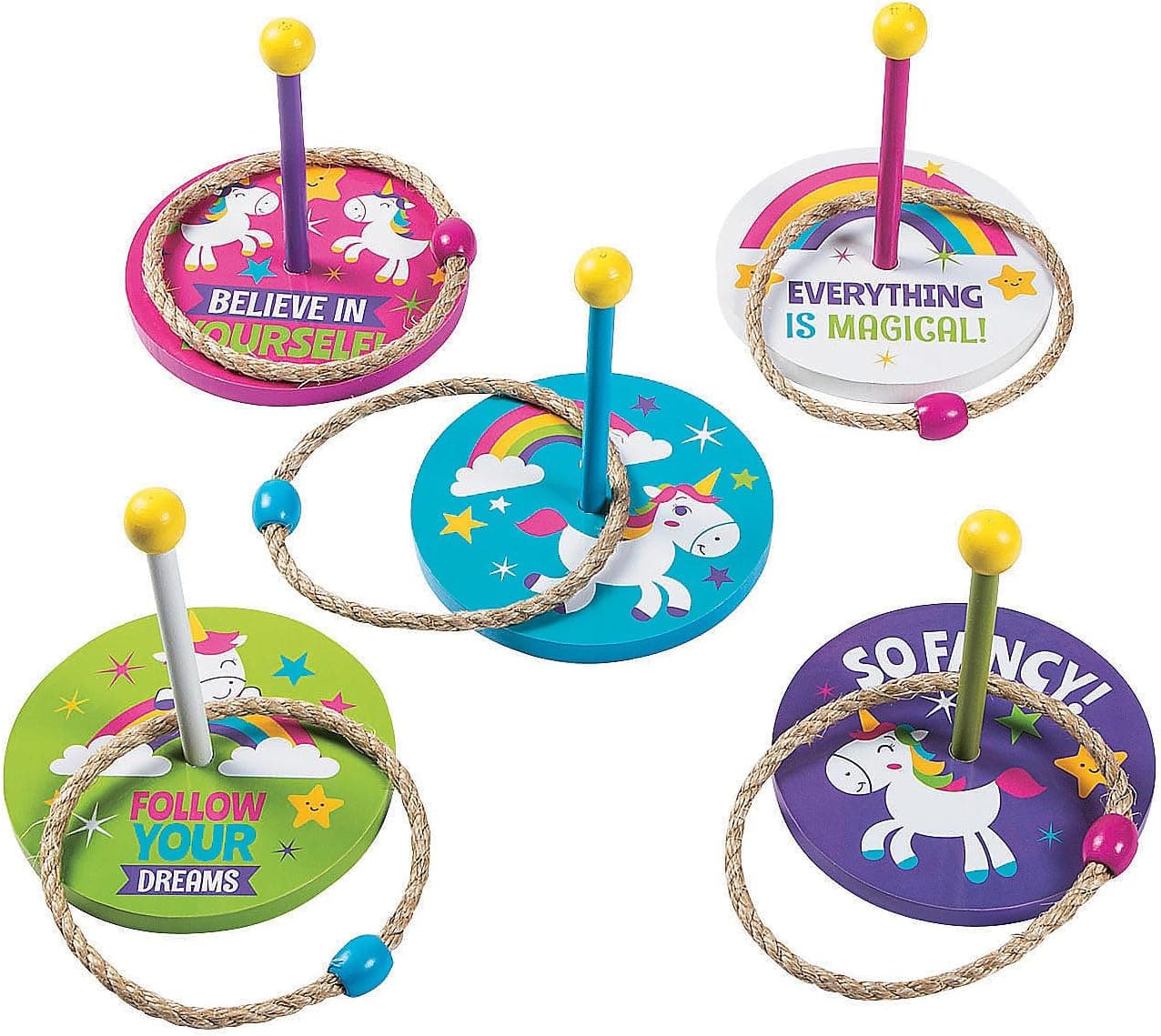 Fun Express - Unicorn Ring Toss Game - Toys - Games - Misc Games - 10 Pieces