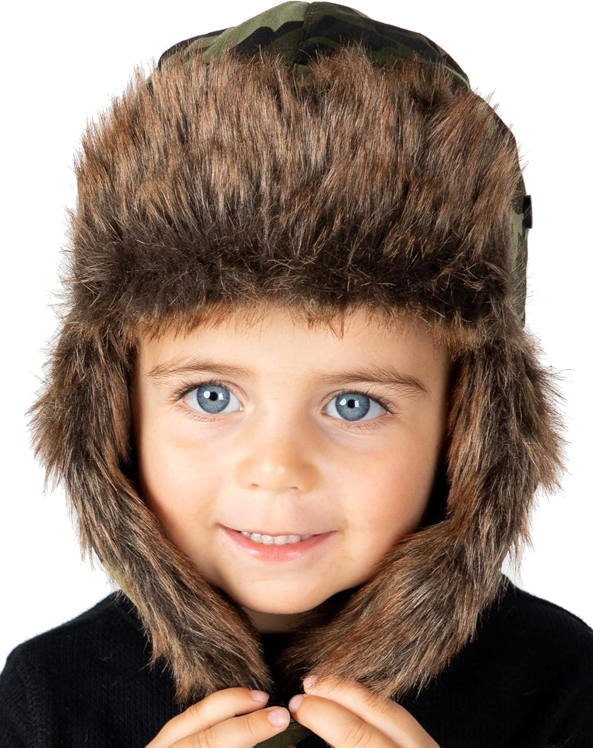Funky Junque Toddler Trapper Trooper Bomber Hat Winter Ear Flap Faux Fur Ushanka