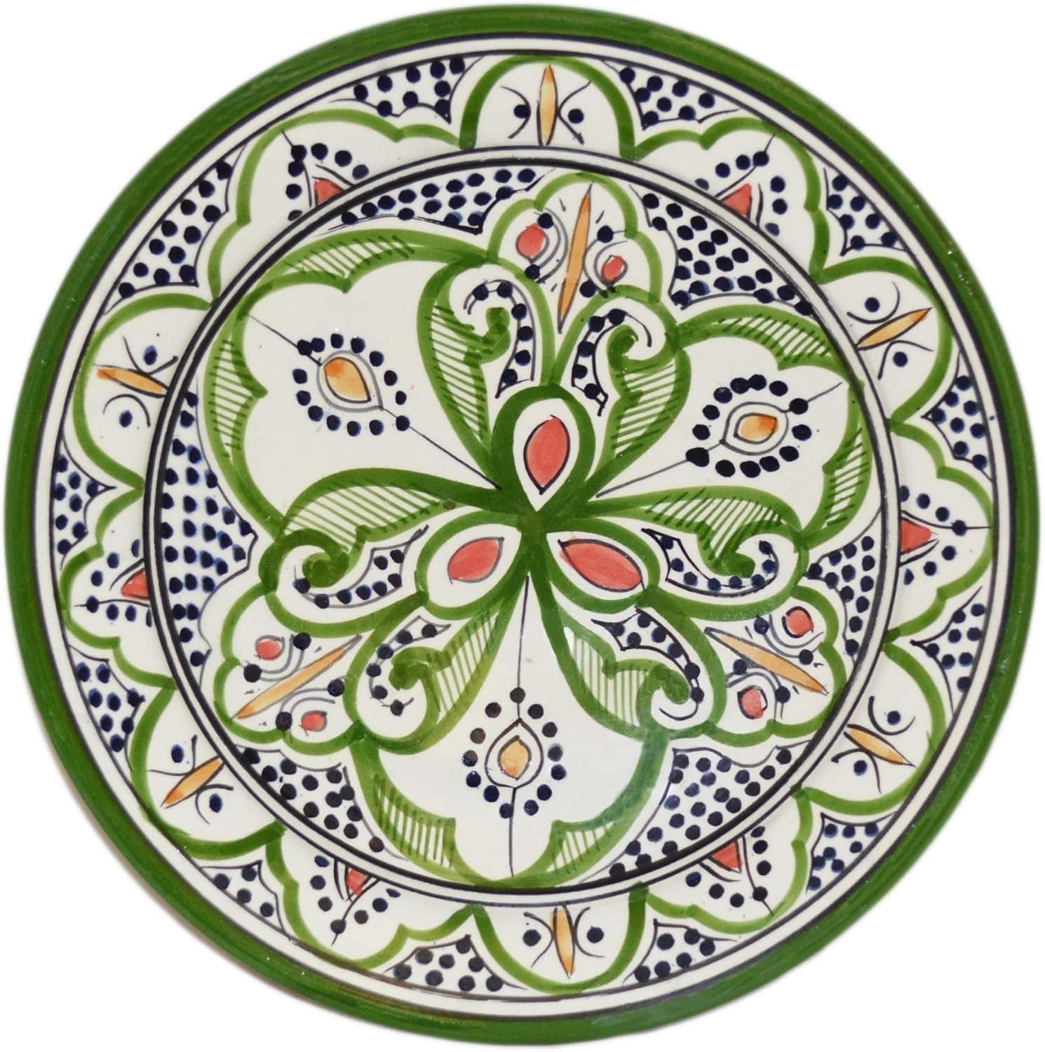 Ceramic Plates Moroccan Handmade Appetizer Tapas Serving Decorative 8 inches Round