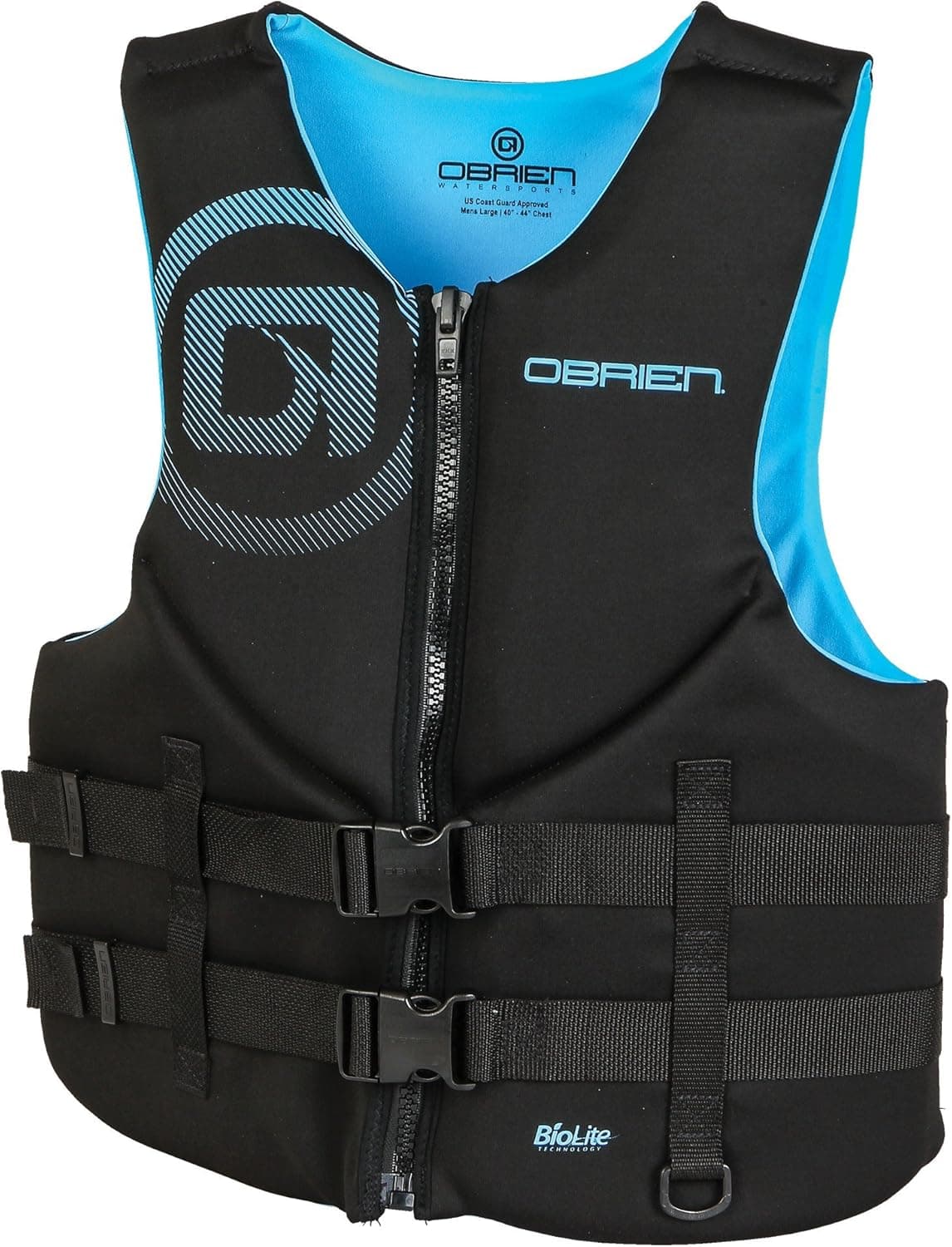 O'Brien Men's Traditional Neoprene Life Jacket, Cyan, XX-Large