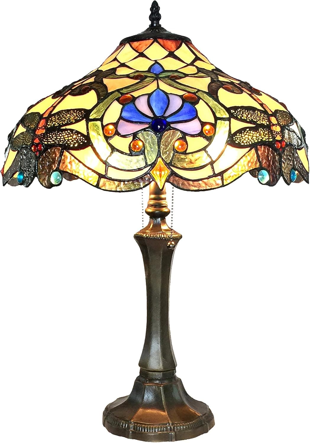Chloe CH15715AV17-TL2 Amberwing Table Lamp, One Size, Multicolor