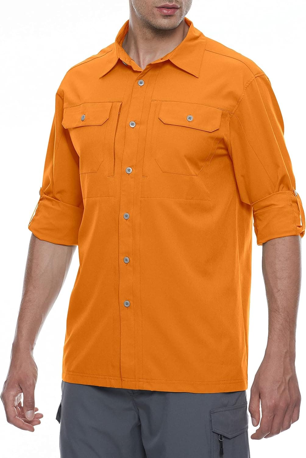 Little Donkey Andy Men's Stretch Quick Dry UPF50+ Long Sleeve Shirt for Hiking, Travel, Camping