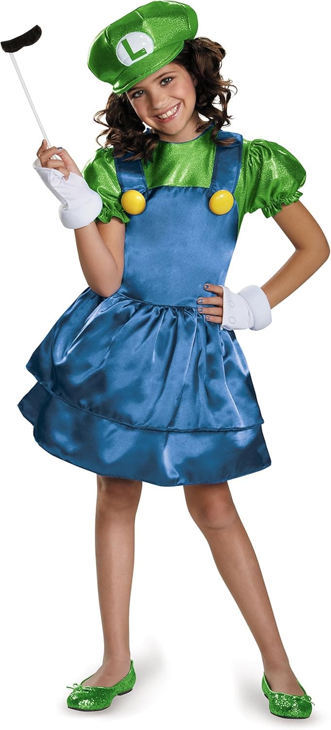 Luigi Skirt Version Costume, Medium (7-8)