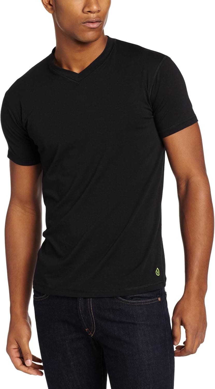 tasc Performance Men's V-Neck Undershirt, Black, Medium