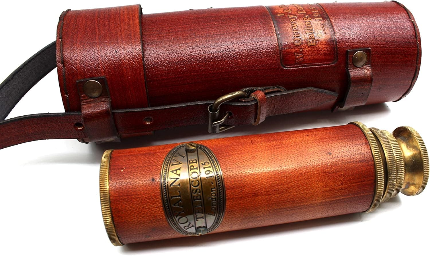 Pirate Brass Telescope, Spyglass Collapsible Monocular Decorative Telescope with Glass Optics for Kids Travel, Hiking,