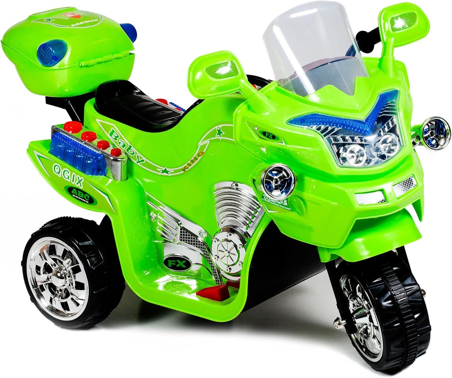 Ride on Toy, 3 Wheel Motorcycle for Kids, Battery Powered Ride On Toy by Lil' Rider – Ride on Toys for Boys and Girls, 2 - 5 Year Old - Green FX (80-KB901G)
