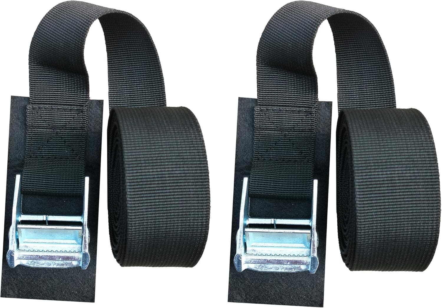 Alfa Gear All Purpose Tie Down Straps Great for Boat/Motorcycle/Scooter/Jet ski/Kayak/SUP/Canoe/Ski Board 1200 lbs Capacity 1.5" Width (Black)