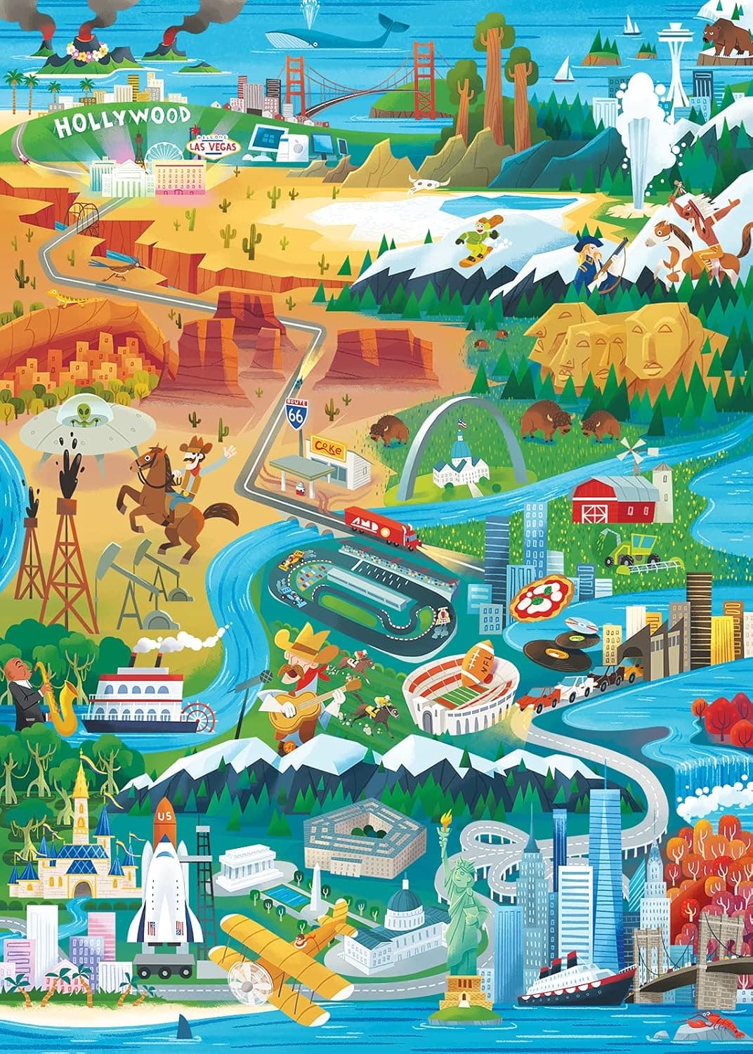 United States of Adventure 1000 Piece Jigsaw Puzzle by Colorcraft