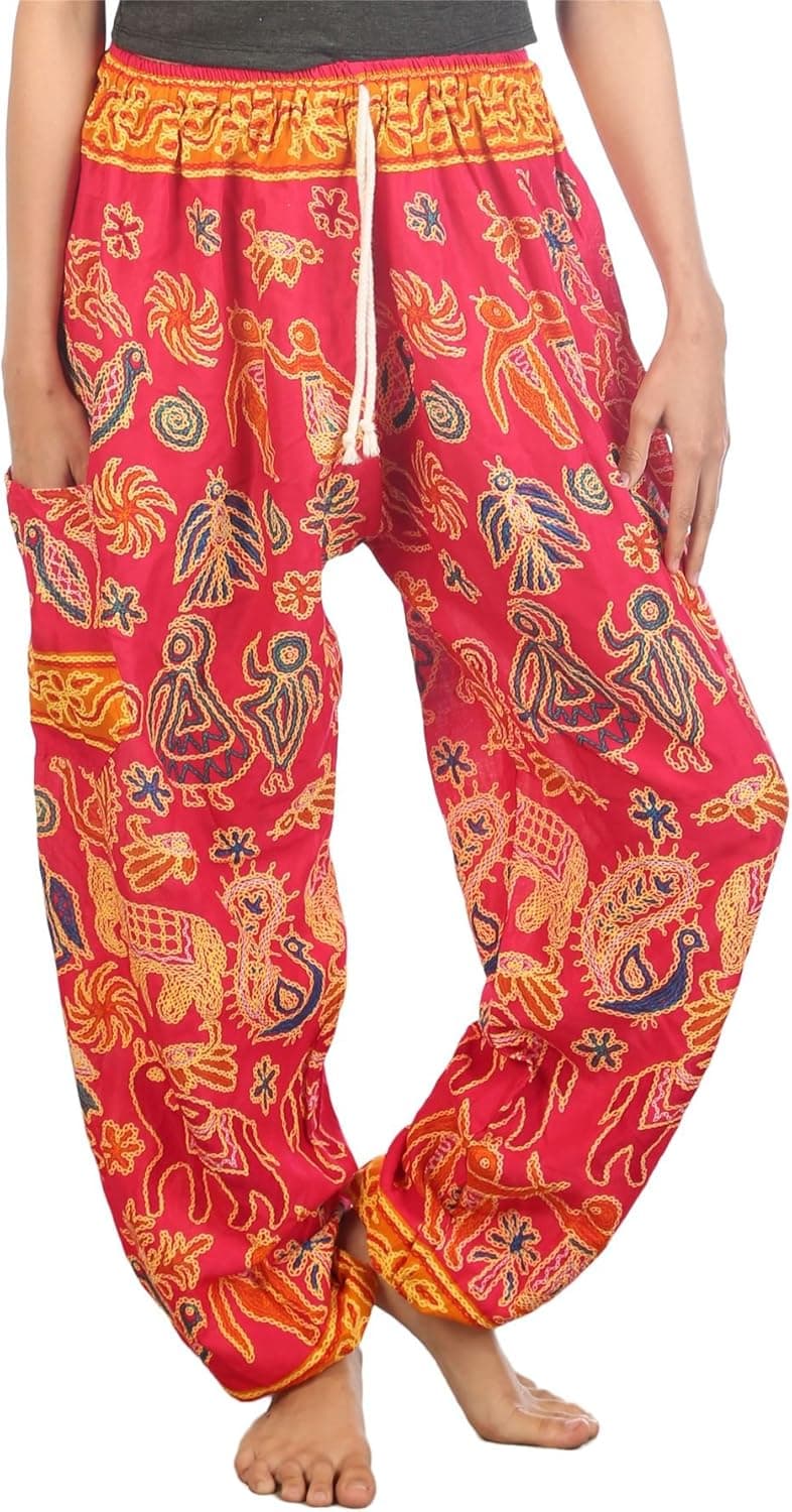 LOFBAZ Harem Pants for Women S-4XL Plus Elephant Yoga Boho Beach Lounge PJs