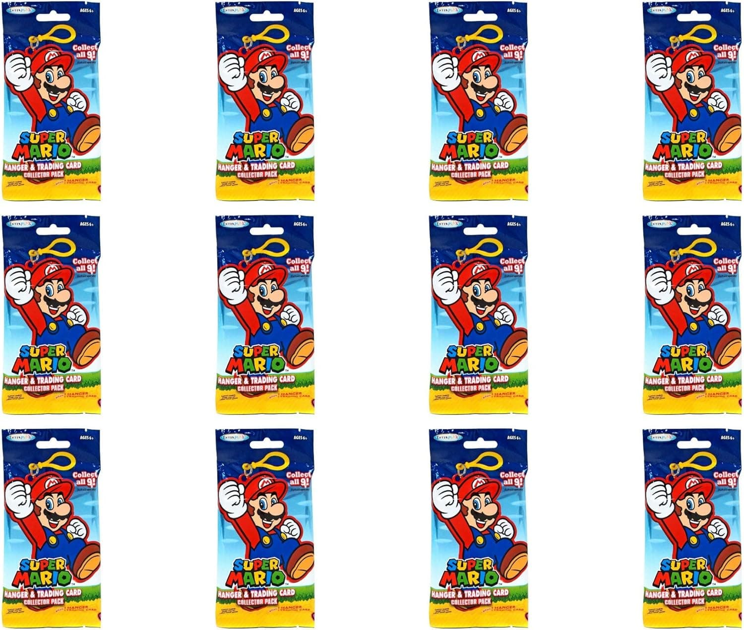 EnterPlay Super Mario Hanger with Trading Card 12 Blind Bags