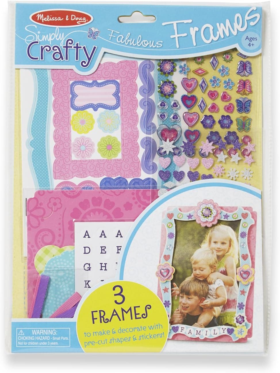 Melissa & Doug Simply Crafty Fabulous Frames Craft Kit (Makes 3 Picture Frames)