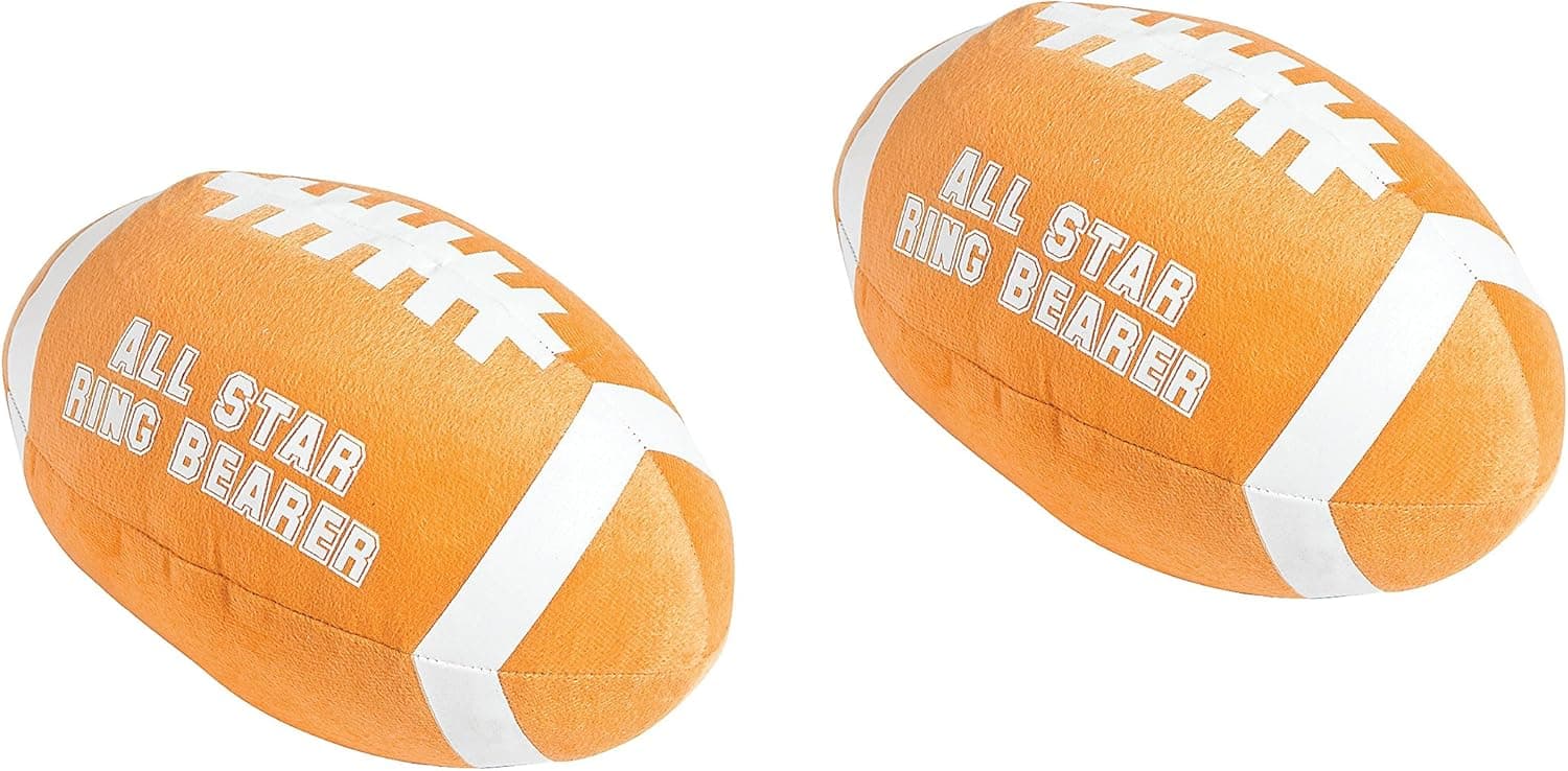 Fun Express Set of 2 Plush All Star Ring Bearer Football