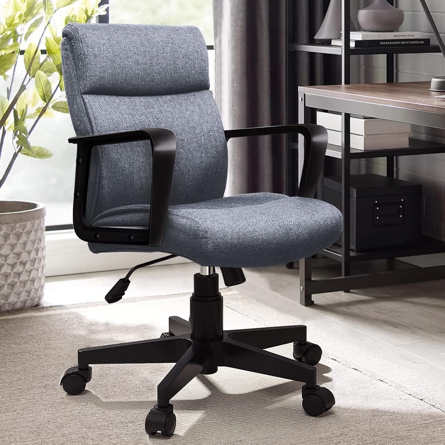 Fabric Office Chair Desk Chair Big Ergonomic Computer Chair Comfortable Office Chair Fabric Heavy Duty Office Chair for Adults Heavy People, Gray
