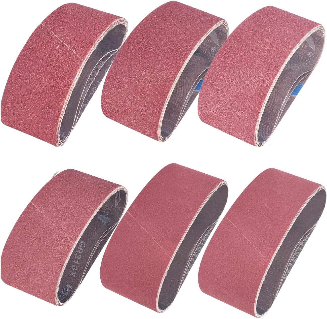 M-jump 18 PCS 3 x 18 inch Aluminum Oxide Sanding Belt Kit-Include 3 Each of 60 80 120 150 240 400 Grits-Premium Sandpaper Sander Belt for Portable Belt Sander