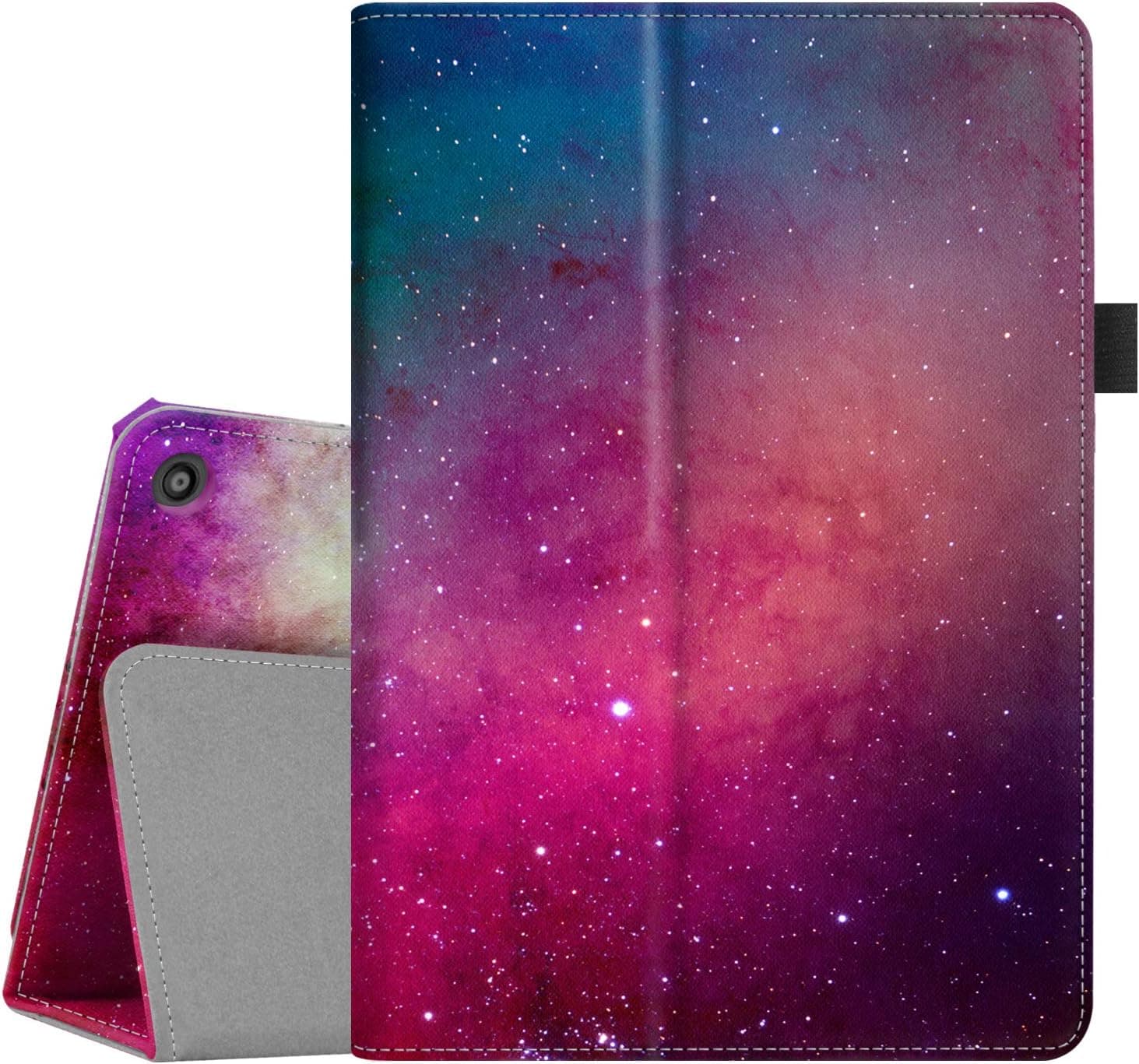 Famavala Folio Case Cover for 8" Fire HD 8 / Fire HD 8 Plus (10th Generation 2020 Release) Tablet (Pinkgaxy)