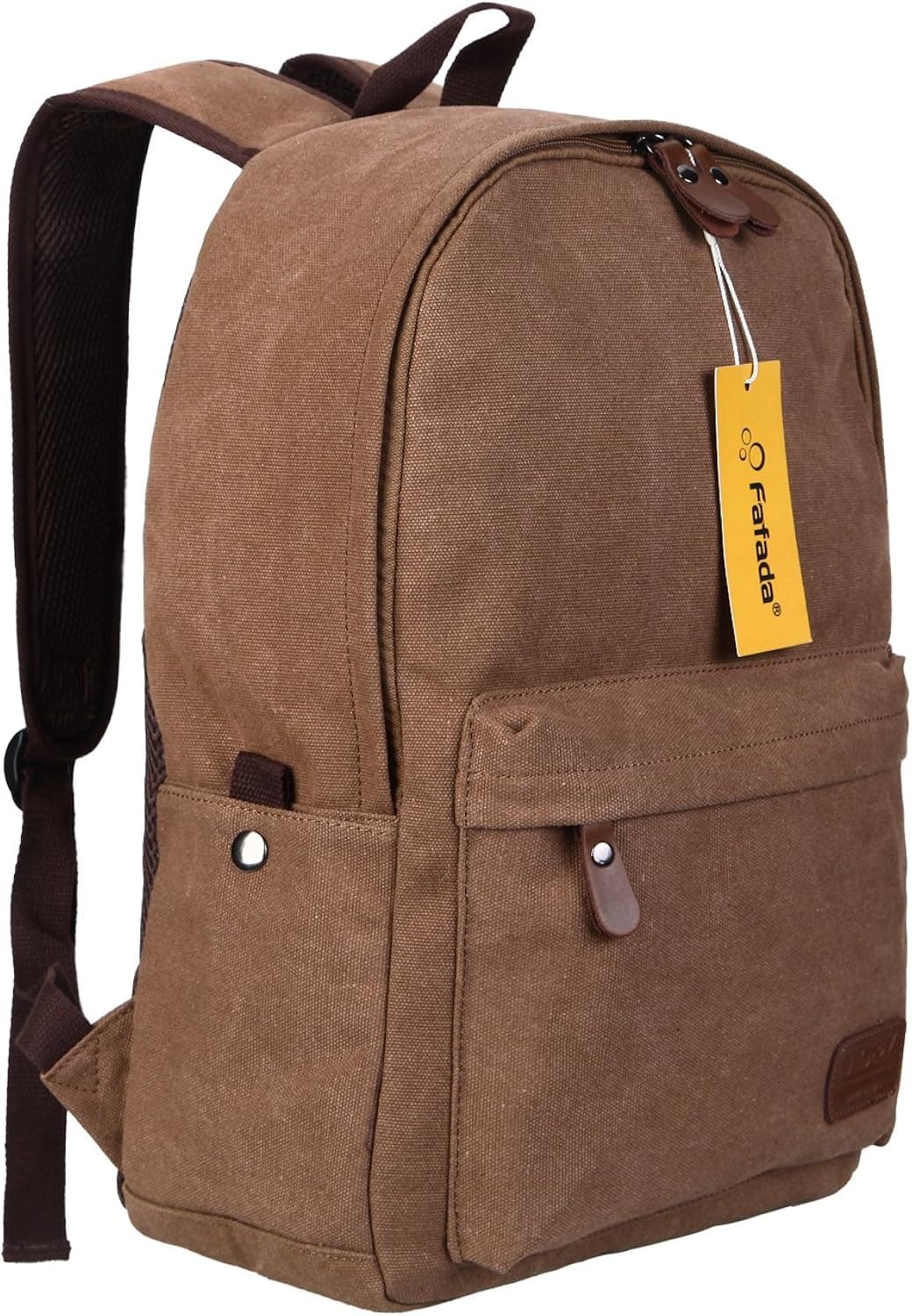 Fafada Canvas Bag Backpack Daypacks laptop backpack Shoulder Bag Unisex Vintage Canvas Casual Backpack (Coffee)