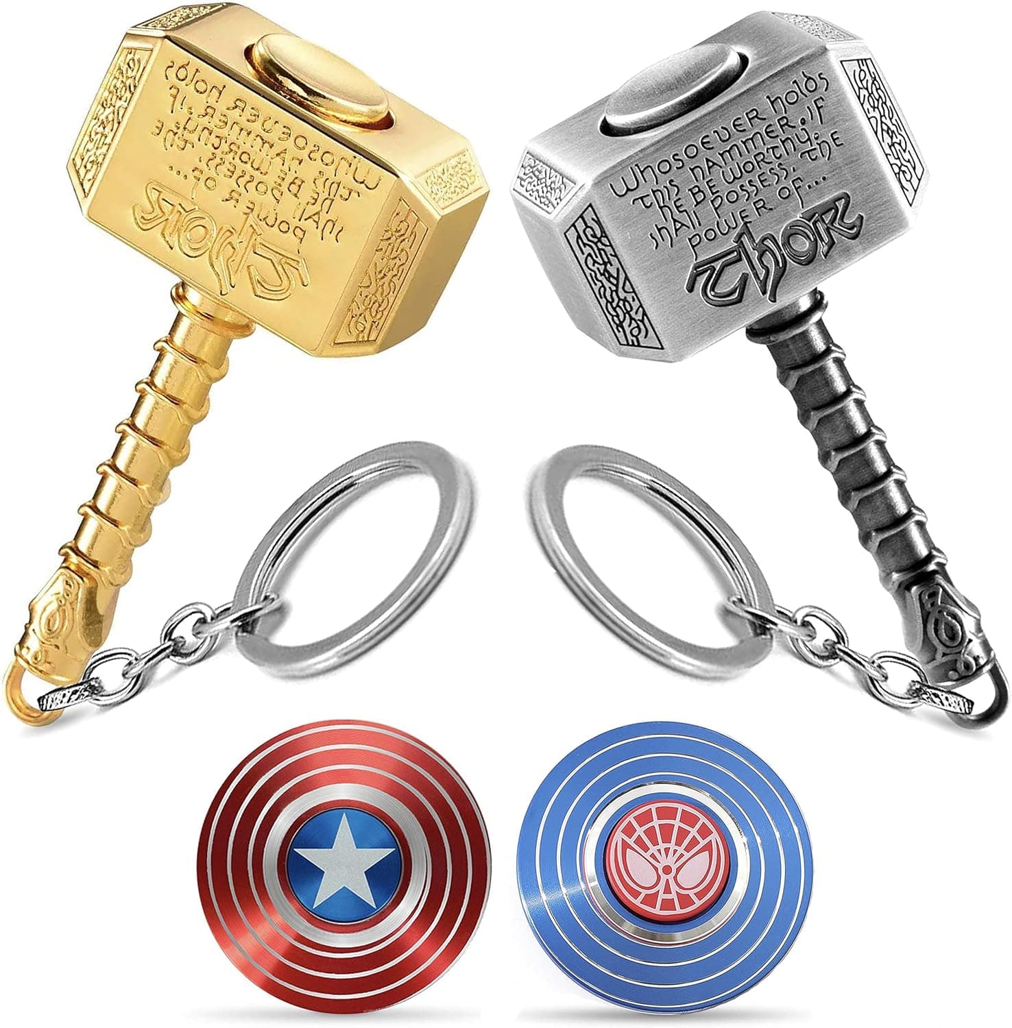 Sio & Tan Fidgeting Cool Hammer Fidget Hand Finger Spinners Metal Chain Cube Focus EDC ADHD Stress Relief Toys Fingertip Gyro Stress Relief Party Favors Supplies Birthday Xmas Gift For Kids Adults