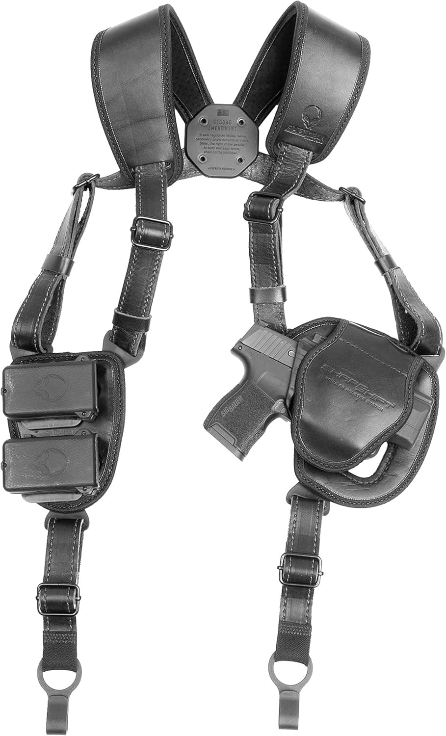 Alien Gear ShapeShift Shoulder Holster (Black Leather) for Concealed or Open Carry - Custom Fit to Your Gun (Select Pistol Size) - Right or Left Hand - Made in The USA