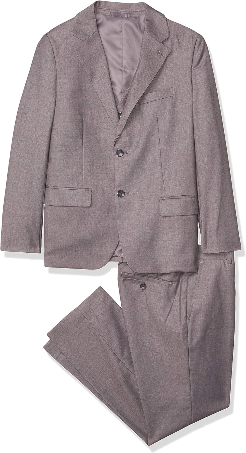 American Exchange Boys Solid Vested Suit-Husky Sizes