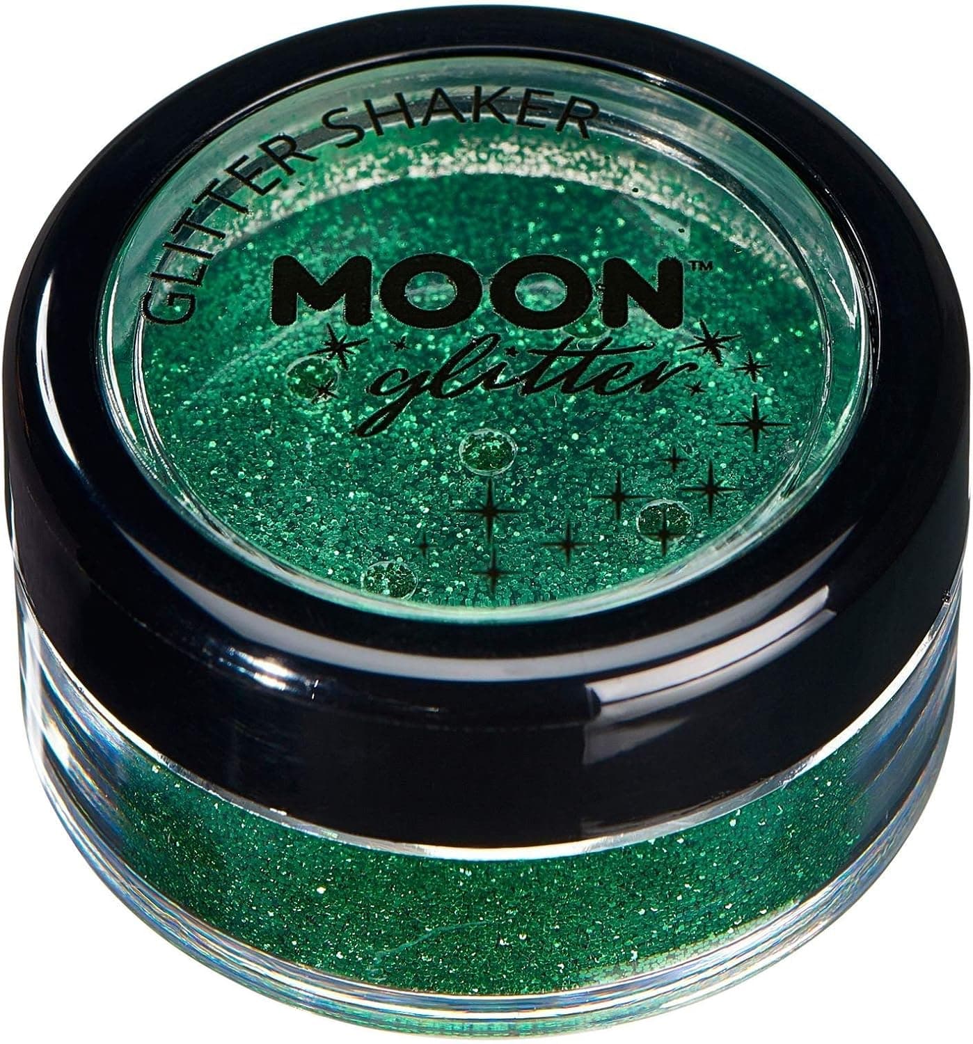 Moon Glitter Fine Glitter Shakers 100% Cosmetic Glitter for Face, Body, Nails, Hair and Lips - 0.17oz - Green