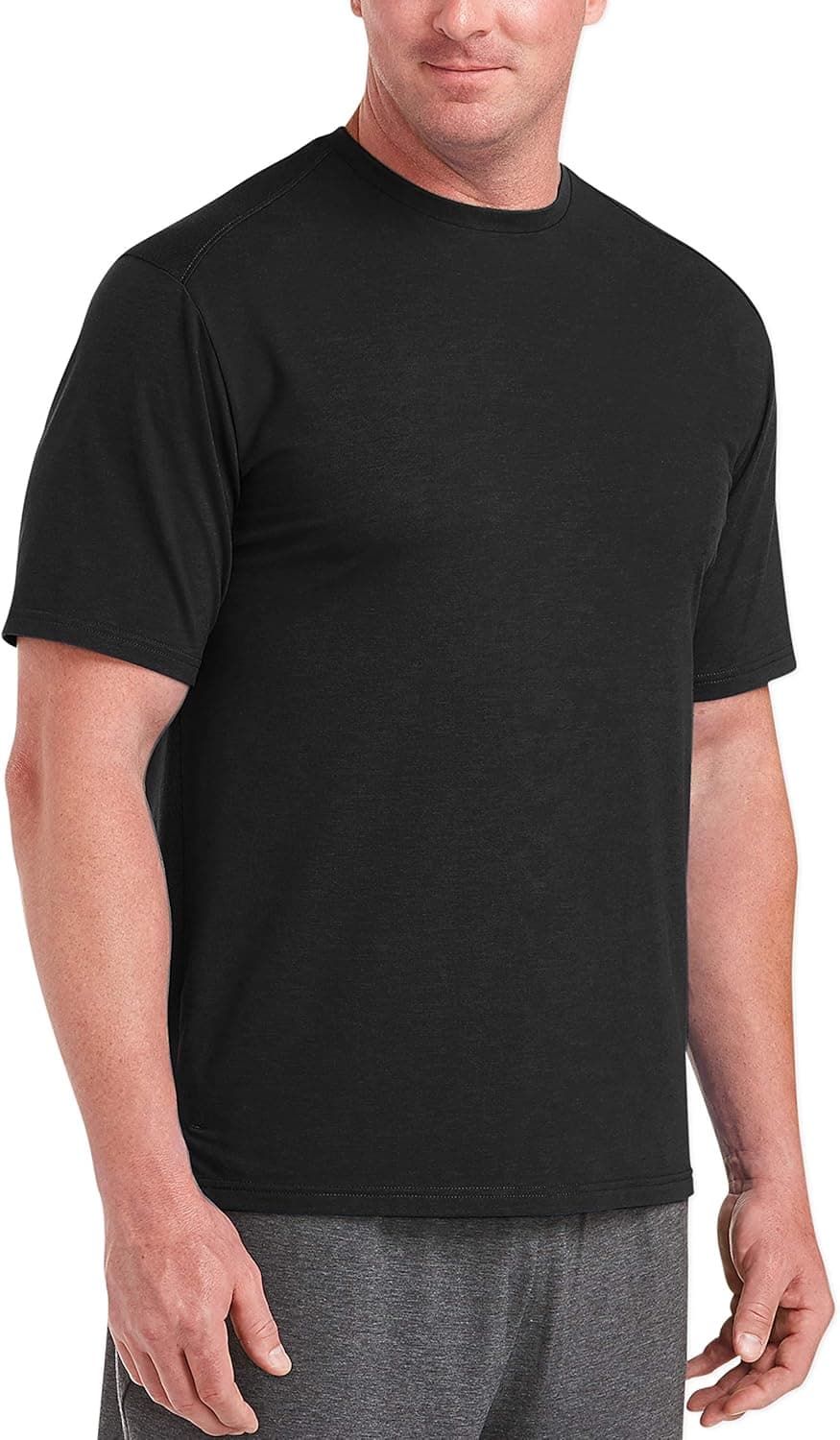 Amazon Essentials Men's Big & Tall Performance Cotton Short-Sleeve T-Shirt Shirt, -Black, 3XL