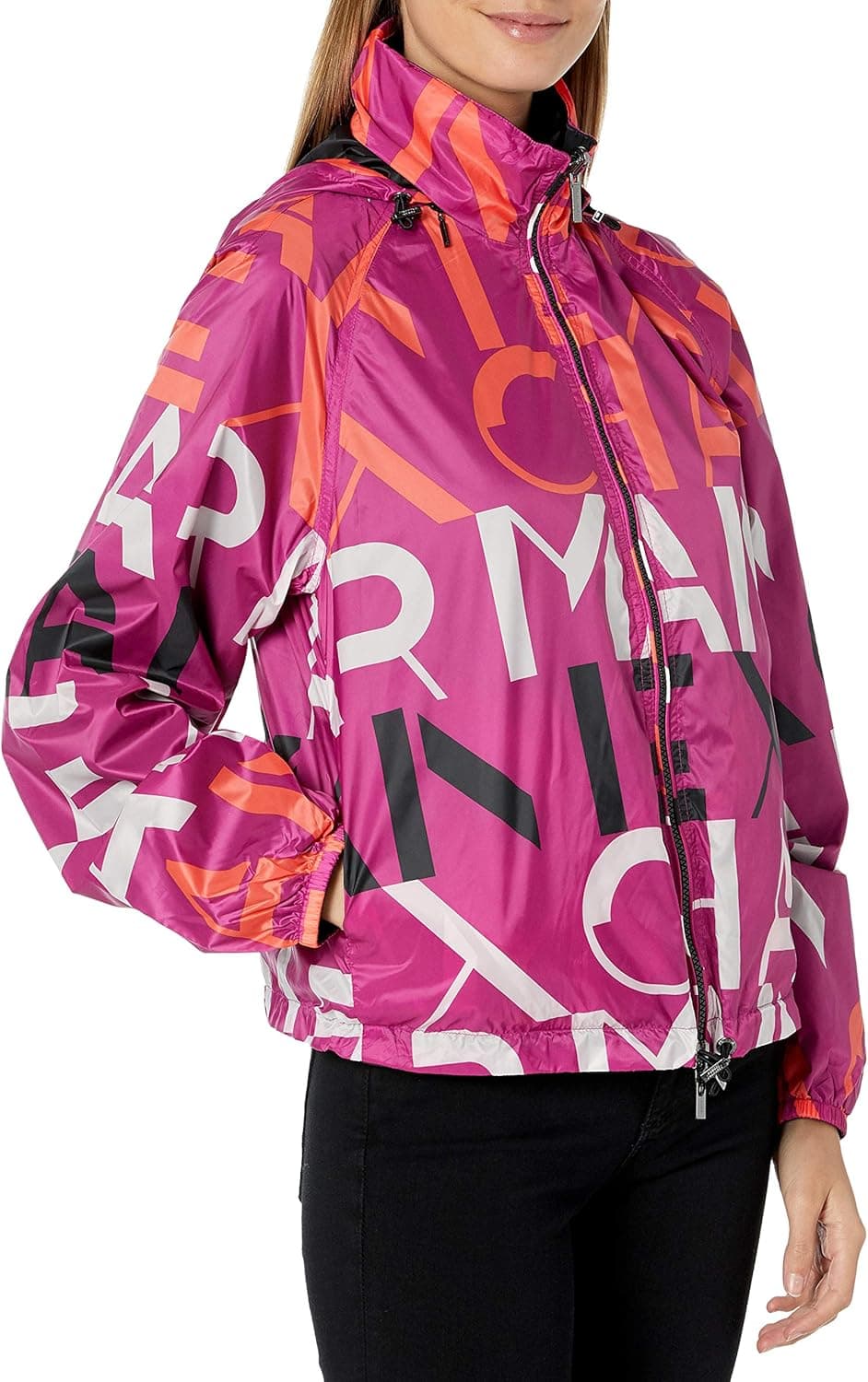 A|X ARMANI EXCHANGE Women's Reversable Barragan Print Windbreaker Jacket