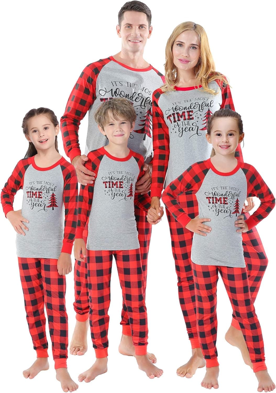 Matching Family Christmas Pajamas Women Plaid Tree Sleepwear Adult Clothes Men Size XL