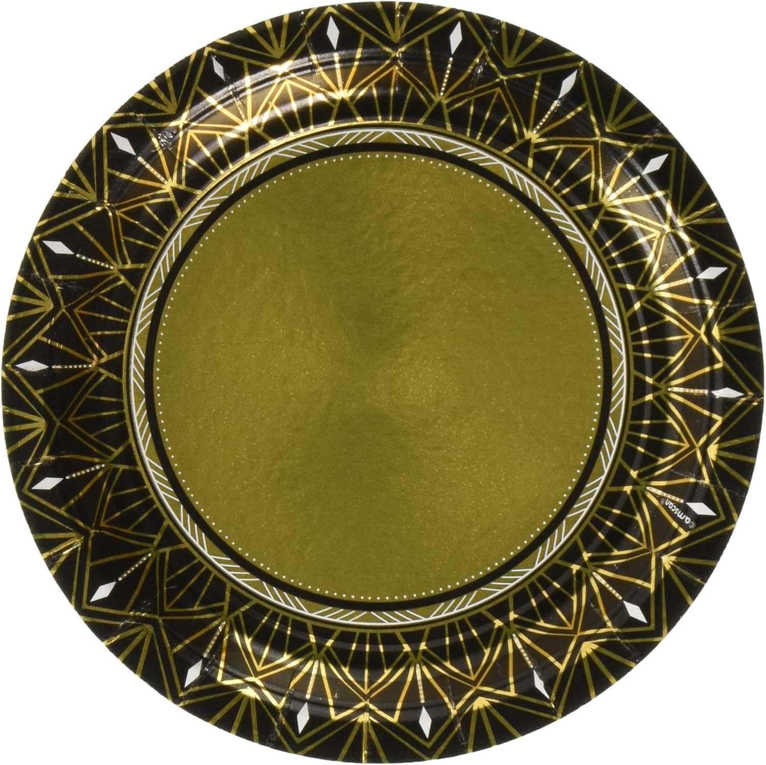 Amscan Glitz & Glam Metallic Round Plates - 7", Pack of 8 | Multi-color