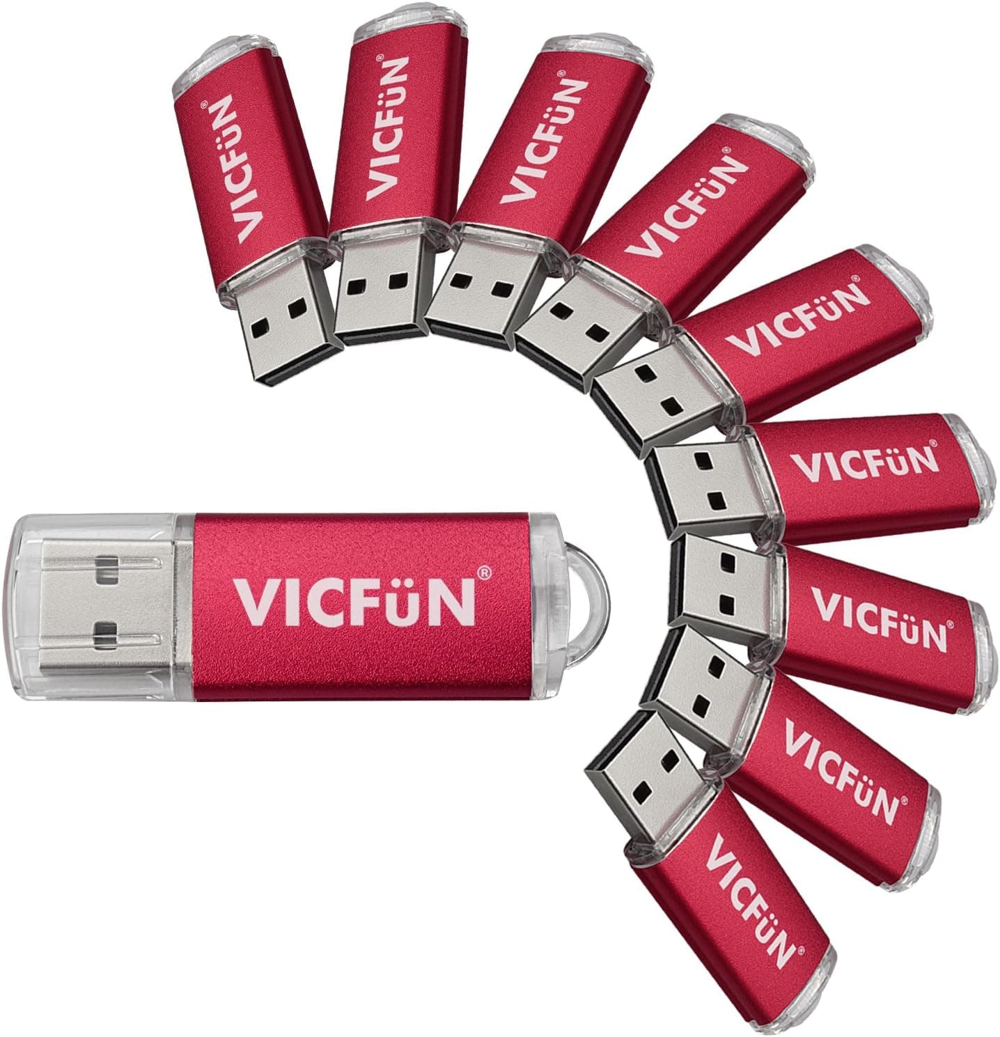 VICFUN 10pcs 4GB USB Flash Drive 4G USB Drive USB 2.0 USB Thumb Drive-Red