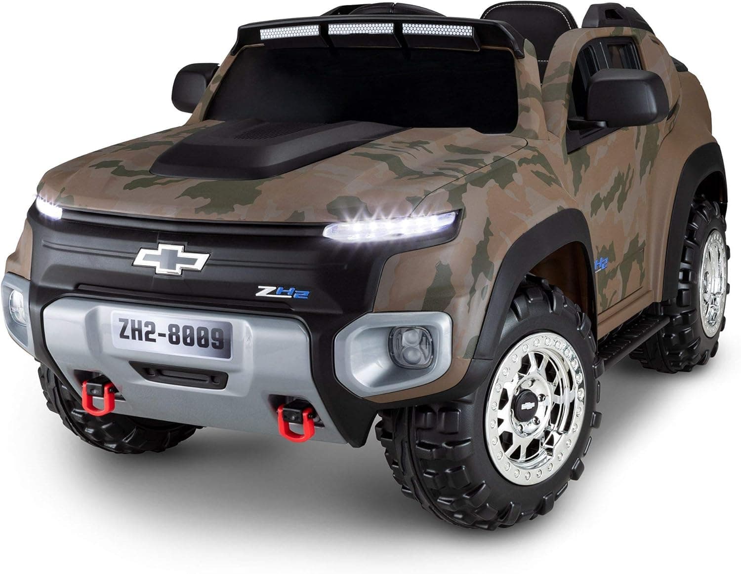 Kid Trax Electric Kids Luxury Chevy Colorado Truck Ride-On Toy, 6 Volt Battery, USB and MP3 Capabilities, Remote Control, Ages 3-5 Years, Camo