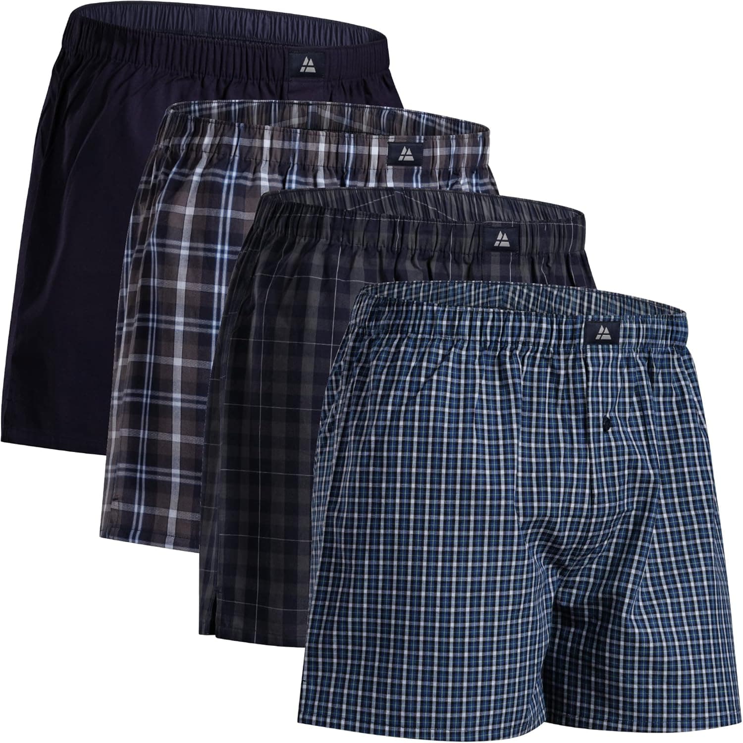 DANISH ENDURANCE 4 Pack Men's Woven Boxer Shorts, Organic Cotton, Loose Boxers