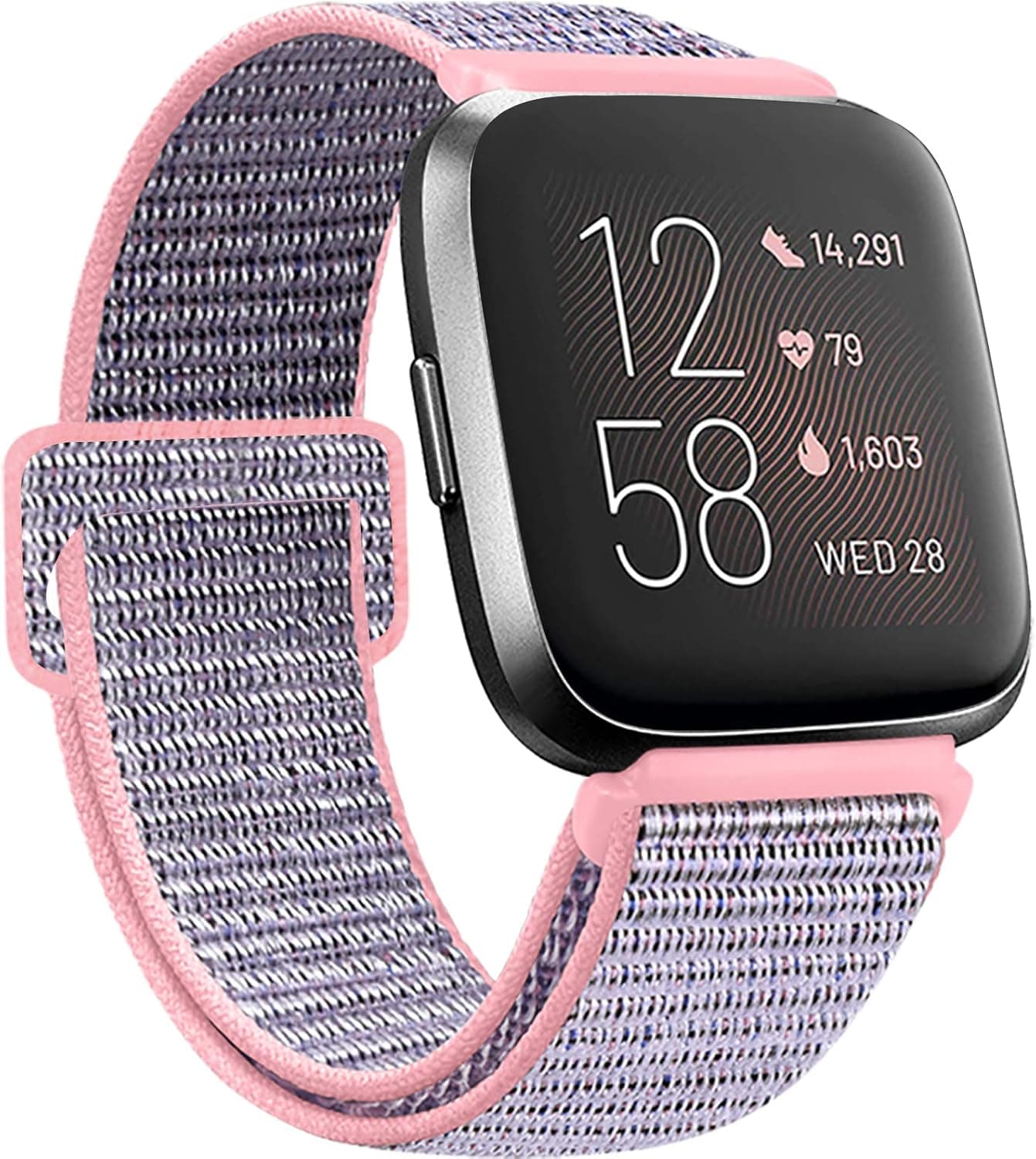 Nylon Bands Compatible with Fitbit Versa 2 Fitbit Versa Lite Fitbit Versa SE Fitbit Versa Bands, Soft Replacement Wristband for Women Men