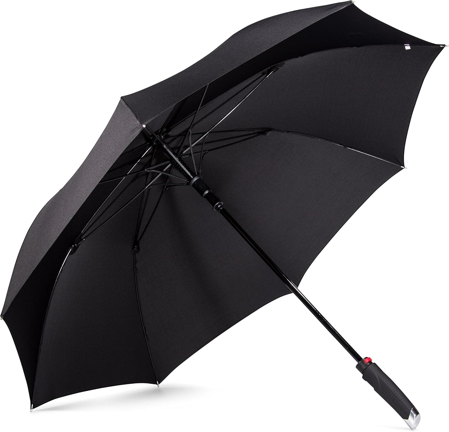LifeTek New Yorker FX1 54 Inch Automatic Open Golf Umbrella Windproof Large Full Size Teflon Waterproof Canopy - Wind Resistant Strong and Sturdy Stick Umbrellas for Rain or Shade UV Protection - Men and Women