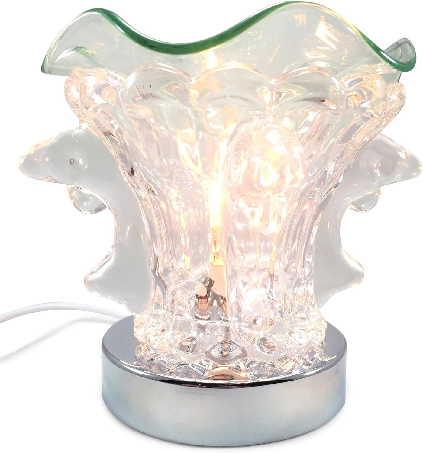 Scentcraft Dolphin Fountain, Clear Glass Electric Touch-Controlled Fragrance Lamp with Free Replacement Halogen Bulb
