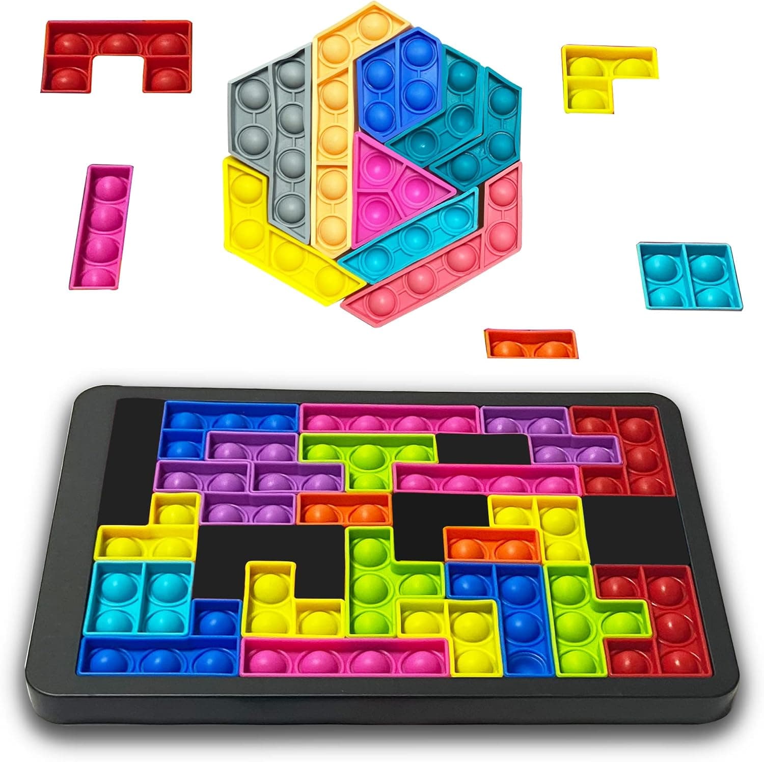 Pop It Puzzle Game Fidget - Pop It Fidget Puzzle Games for Kids Silicone Pop It Puzzle Game to Increase Concentration for Kids and Adults