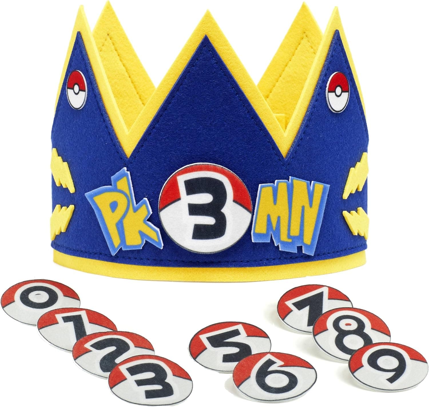 LA PUERTA MÁGICA Birthday Crowns for Kids Party Hats for Kids with Interchangeable Numbers from 0 to 9